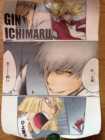레어 BLEACH 명장면 포스터 이치마루 긴 히라코 원화 블리치