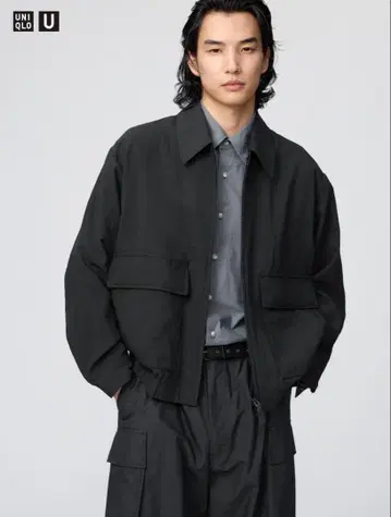 UNIQLO U 숏 블루종 L 블랙
