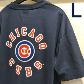 미사용 새상품 MLB 시카고 컵스 반팔 남성용 T셔츠 L 자수 프린트
