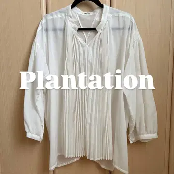 Plantation L-line 플리츠 블라우스 화이트