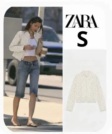 ZARA 도트 무늬 핏 자켓 S