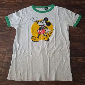 최종 가격 인하 Champion Disney 미키 T셔츠 화이트 그린