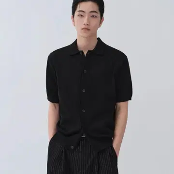 musinsa 워셔블 수피마 코튼 컬러 반팔 가디건[블랙]