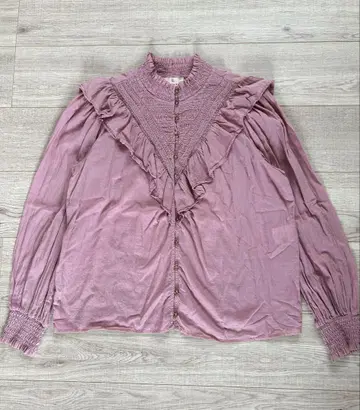 sezane 세잔느 프릴 블라우스 셔츠 핑크 36 핀턱