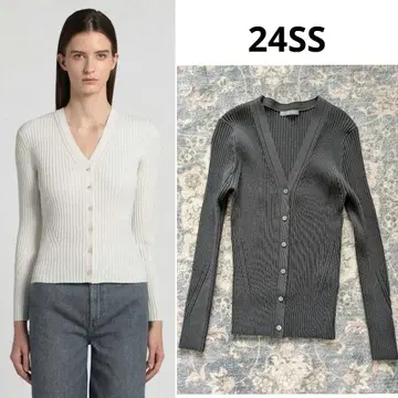 새상품급*정가 32,000엔 theory luxe 리브 가디건 차콜 38