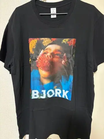 Bjork 비요크 티셔츠 포토 프린트 블랙 XL 사이즈
