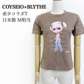 COYSEIO x BLYTHE 인형 프린트 T셔츠 브라운 반팔 일본제