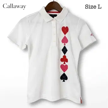 Callaway 피케 셔츠 트럼프 무늬 화이트 L