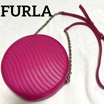 FURLA 스윙 미니 C/바디 라운드 체인 숄더백 핑크