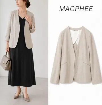 MACPHEE 맥피 겉옷 린넨 노카라 자켓 린넨 100%