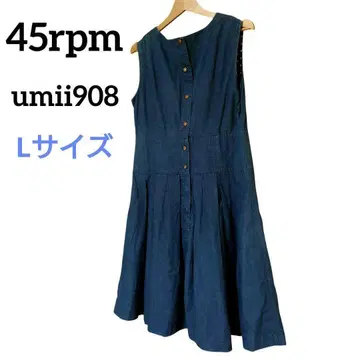 네이비 나염 45rpm tmii908 슬리브리스 원피스 코코넛 버튼