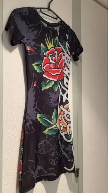 Ed Hardy 시어 소재 스컬 원피스