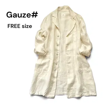 새상품급 거즈 Gauze# 린넨 헤링본 자켓 프리 사이즈 화이트