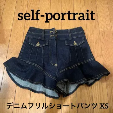 self-portrait 데님 숏팬츠 프릴