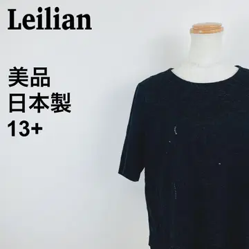 [ 새상품급 ] 레리안 Leilian 자수 스팽글 블라우스 티셔츠 블랙