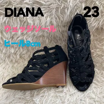 DIANA 웨지솔 샌들 블랙 23cm