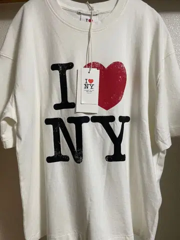 [ 새상품 ] ZARA I LOVE NY 반팔 T셔츠 화이트 S 사이즈
