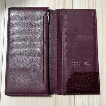 새상품급 카미유 포르네 VERSO 장지갑 악어가죽 버건디