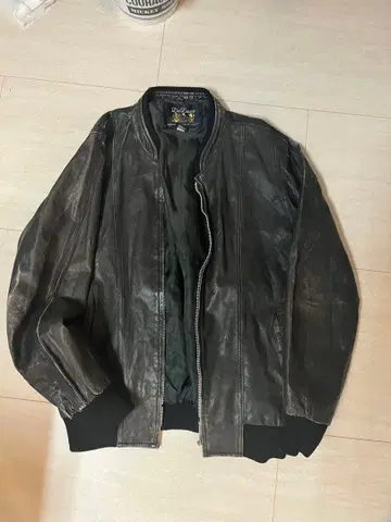 80s 가죽 자켓 블랙 빈티지 짧은 기장 지퍼 파손