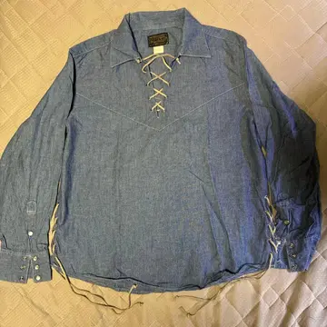 90s HOUSTON 레이스업 데님 셔츠