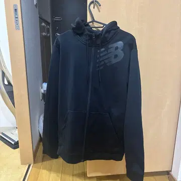 뉴발란스 풀 집업 후드티 블랙 L