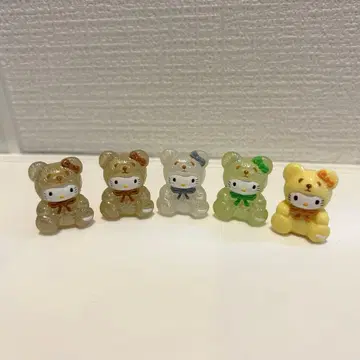 레어 산리오 헬로키티 테디베어 인형옷 마스코트 세트 메지루시