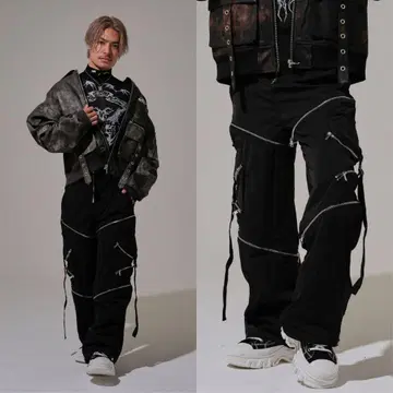 PSYNYXX ZIPPER 카고 팬츠 서브컬쳐 서브스트 지뢰 푸슈닉스