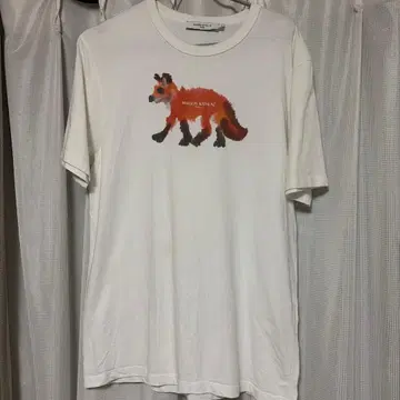 메종 키츠네 폭스 프린트 티셔츠 화이트 M