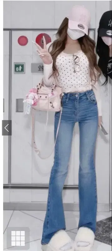 GRL 하이웨스트 플레어 데님 팬츠
