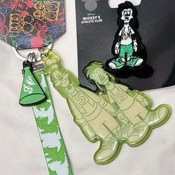 [ 미사용 새상품 ] Disney 구피 맥스 키링 와펜 핑