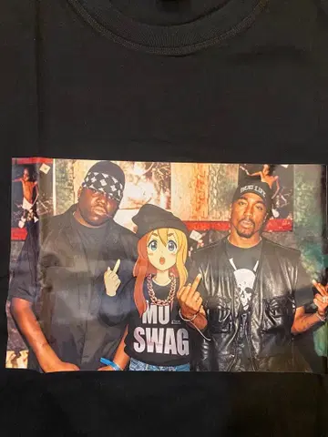 2pac 케이온 무기 그래픽 T셔츠