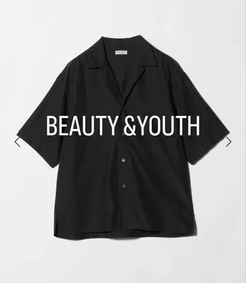 BEAUTY&YOUTH 드레이피 딥 오픈 카라 셔츠 블랙
