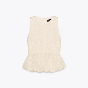 ZARA 엠보싱 가공 페플럼 상의