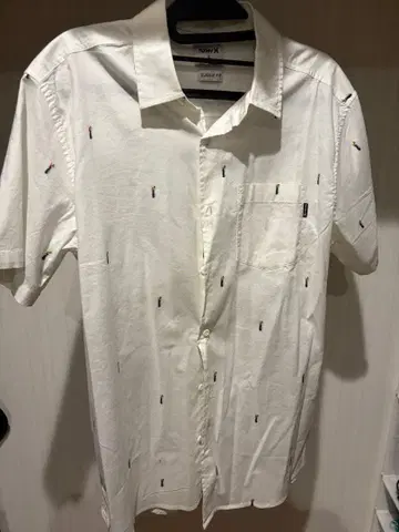 Hurley 반팔 셔츠 화이트 올 패턴