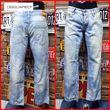 Dsquared2 디스퀘어드 블리치 가공 스트레이트 데님 46