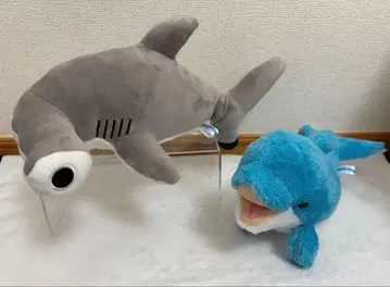 해피 마린 봉제 인형 2세트 귀상어 돌고래