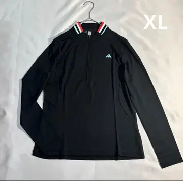 새상품 adidas 골프 얇은 소재 하프 지퍼 긴팔 셔츠 블랙 빅 사이즈