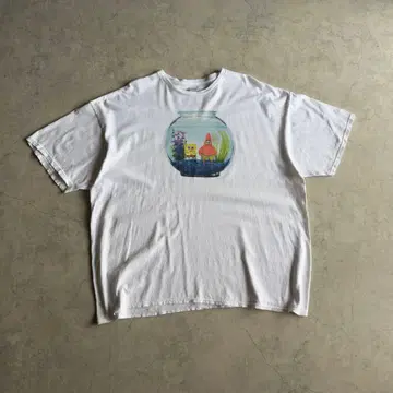 스펀지밥 패트릭 금붕어 프린트 티셔츠 구제 의류 3XL