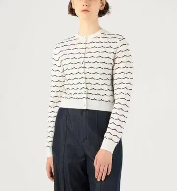 투모로우랜드 Ballsey 3믹스프릴 크루넥 가디건