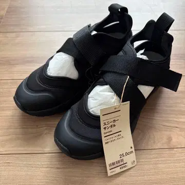 새상품 무인양품 스니커즈 샌들 블랙 25.0cm