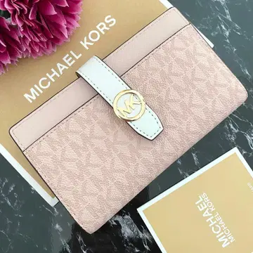 새상품 MICHAEL KORS 마이클코어스 지갑 접이식 지갑 라이트핑크