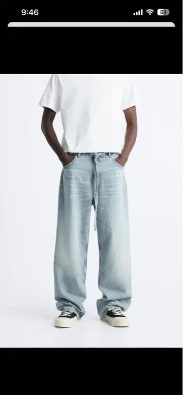 ZARA 배기핏 데님 팬츠 EUR40 USA31 사이즈