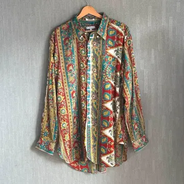 Engineered Garments 페이즐리 무늬 긴팔 셔츠 사이즈:M