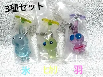 피크민 메지루시 액세서리 2 가챠 3종 세트 깃털 이슬이(히카리) 얼음