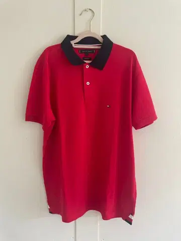 TOMMY HILFIGER 피케 셔츠 레드 M 사이즈