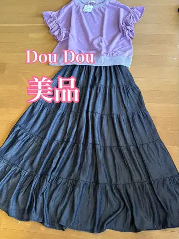 귀여워! 컨디션 최상 Dou Dou 레이온 바지 캉캉 스커트 파랑