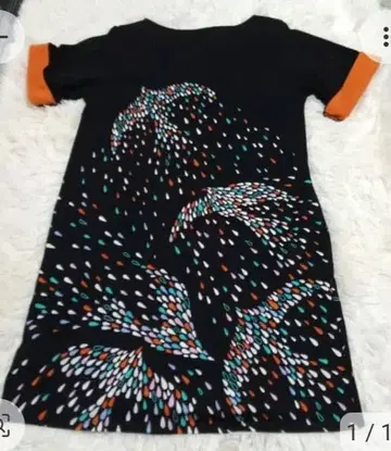 그라니프 제비 물방울 전후 올 패턴 튜닉 원피스 블랙