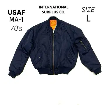 80s USAF MA-1 플라이트 자켓 플라이어맨 자켓 L 네이비
