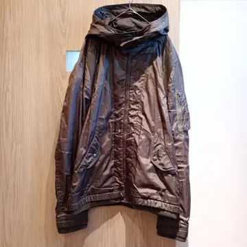 ALPHA INDUSTRIES L 카키 후디 나일론 자켓