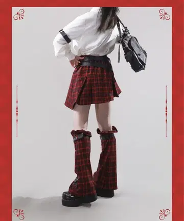 PINKSAVIOR 슈고캬라 콜라보 스커트 레그 워머 세트